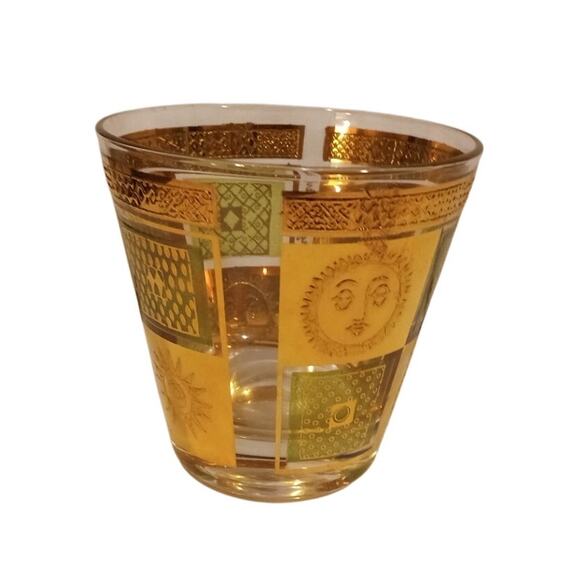 3 VTG Georges Briard Green 22K Gold Celestial Rocks Tumbler Glasses Greco - Picture 5 of 12